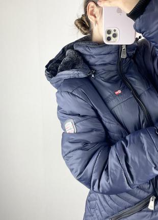 Зимова подовжена куртка geographical norway оригінал зимняя удлиненная куртка4 фото