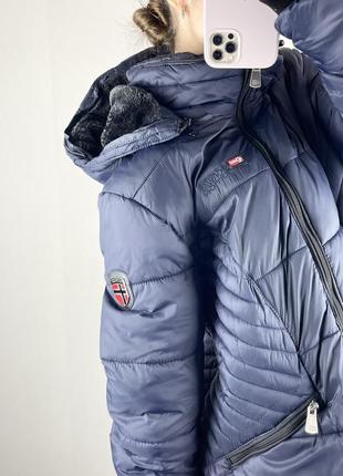 Зимова подовжена куртка geographical norway оригінал зимняя удлиненная куртка6 фото