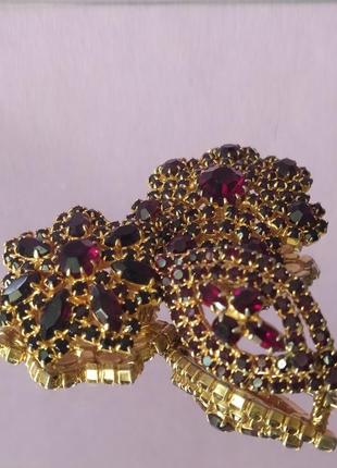 Винтажные броши.лот.гранатовые броши.из гранатового стекла.