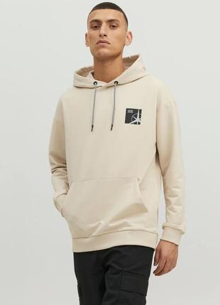 Худі бежеве оверсайз від jack&jones 2