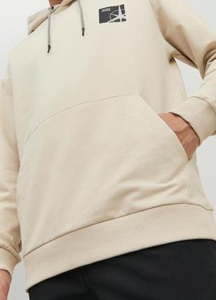 Худі бежеве оверсайз від jack&jones 5
