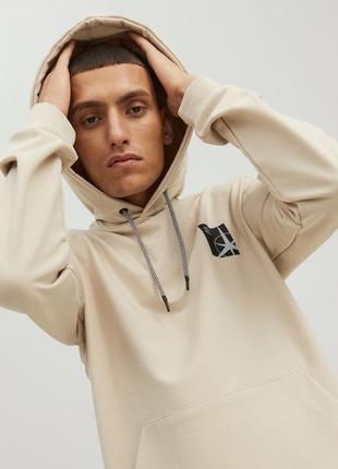 Худі бежеве оверсайз від jack&jones 3