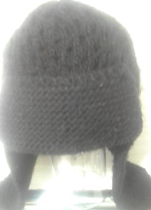 Женска зимняя вязаная шерстяная шапка1 фото
