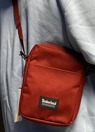 Оригінальна кроссбоді сумка чоловіча timberland red4 фото