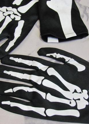 Перчатки карнавальные скелет3 фото
