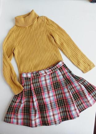 Юбка zara на 6-8 лет шотландка в клетку юбка