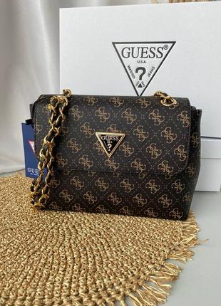 Сумка в стиле guess / guess amara brown