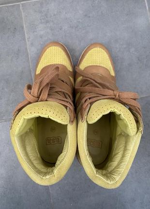 Замшевые кроссовки bea novelli (италия) на танкетке, сникерсы замша+кожа на шнуровке, удобная обувь на высокий подъем4 фото