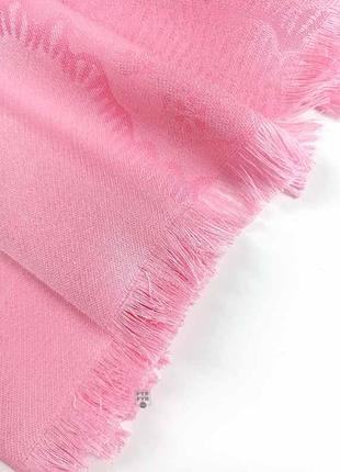 Роскошный палантин шелк шерсть шарф тканый узор жаккард гобелен пейсли розовый4 фото