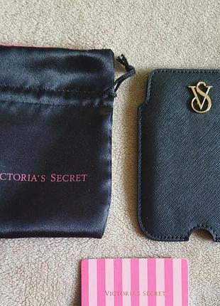 Чехол-черный кожаный чехол-портфель для кредитной карты victoria’s secret pink id
