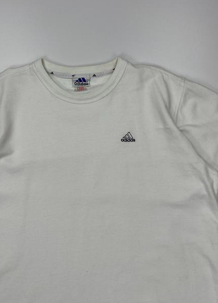 Adidas vintage винтажный свитшот белый с логотипом2 фото