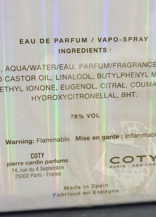 Choc pierre cardin 50ml eau de parfum vaporisateur cellophane3 фото