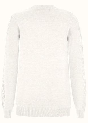 Вязаный белый свитер элегантный пуловер с воротником джемпер на осень и зиму3 фото