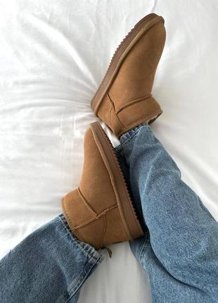 Сапоги теплые ugg ultra mini ginger suede (мех)3 фото