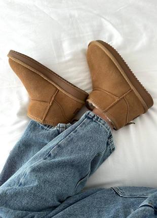 Сапоги теплые ugg ultra mini ginger suede (мех)2 фото