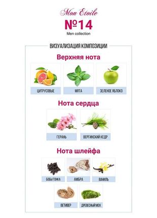 Подарунковий парфумований набір для чоловіків mon etoile №14 та №18 мон етуаль у коробці 2 шт по 8 м8 фото