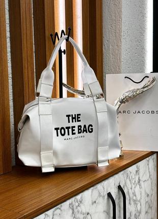 Сумка нейлоновая белый женская мужская в стиле marc jacobs the tote bag марк джейкобс клатч