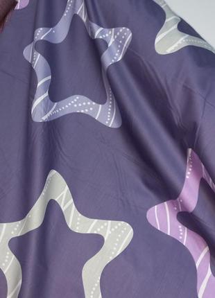 Постельное белье фиолетовые звезды сатин4 фото