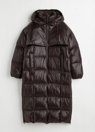 Женское стеганое пуховое пальто h&m premium sellection