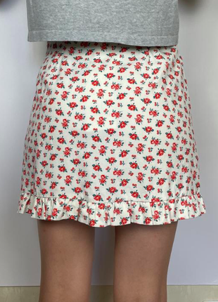 Zara новая юбка летняя вискоза в цветочки9 фото