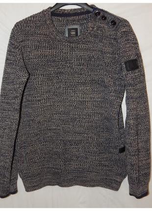 Меланжевый хлопковый свитер g-star raw avihu r knit sweater. size l