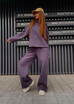Жіночий спортивний костюм-двійка, тринитка на флісі розміри норми та батал