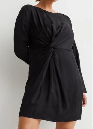 Красивое черное сатиновое платье,платье9 фото