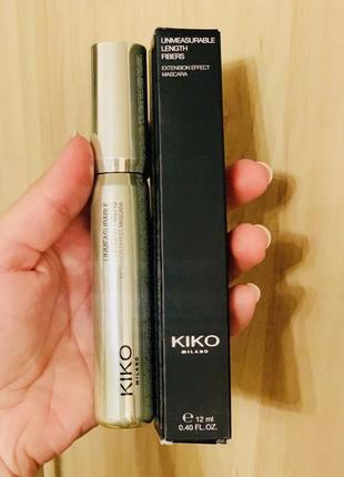 Тушь для чрезвычайно длинных ресниц kiko milano unmeasurable length fibers extension effect