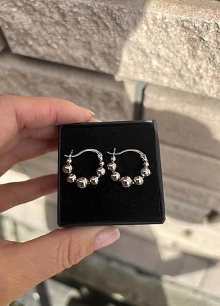 Серебряные серьги шарики 925