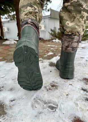 Теплые водонепроницаемые резиновые сапоги масло с вкладышем2 фото