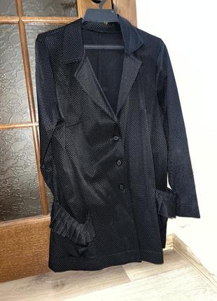 Піджак жакет чорний oversize maxi пальто