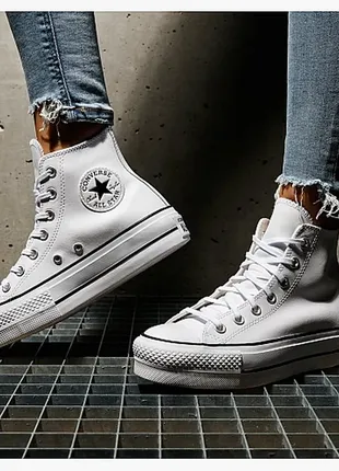 Шкіряні кеди converse chuck taylor all star lift3 фото