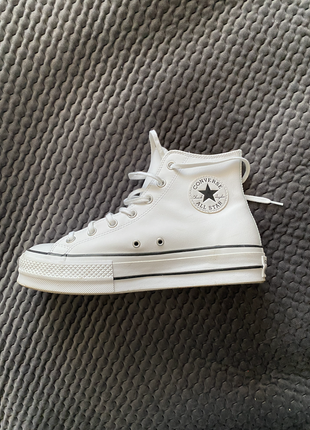 Шкіряні кеди converse chuck taylor all star lift1 фото