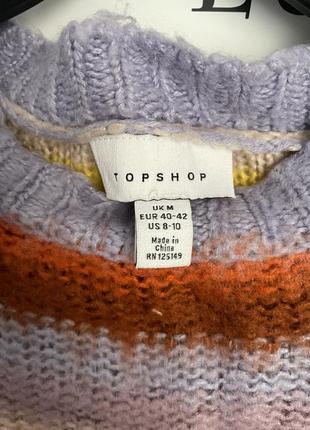 Topshop стильный свитер разноцветные полоски теплый m/l4 фото