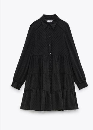 Шифоновое фактурное платье свободного фасона в стиле zara