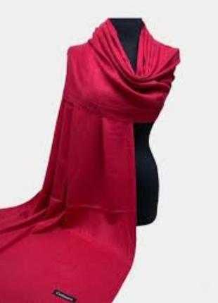 Шелковый большой шарф платок палантин огонь багровый непал2 фото
