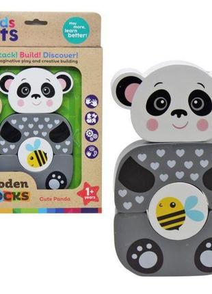 Деревянная игрушка "wooden block: панда", 4 элемента