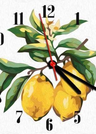 Годинник-картина за номерами "лимон", 30х30 см