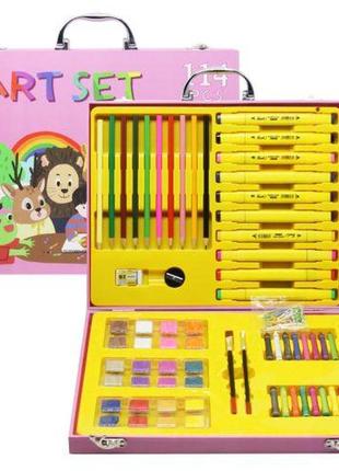 Набор для рисования "art set", 114 элементов (розовый)