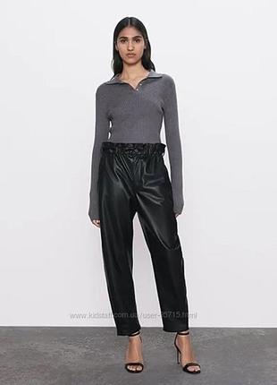 Брюки из эко кожи zara2 фото