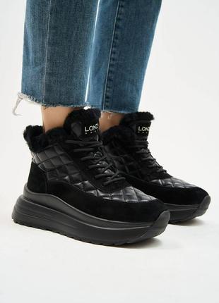 Теплі жіночі черевики зимові чорні 36-40 женские зимние ботинки lonza3 фото