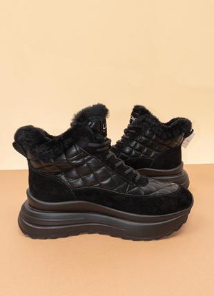 Теплі жіночі черевики зимові чорні 36-40 женские зимние ботинки lonza5 фото