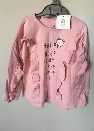 Реглан/кофта з рюшів topolino з написом 104, 4 роки