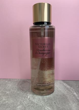 Мист, парфюмированный спрей для тела victoria secret оригинал міст, mist strawberries & champagne