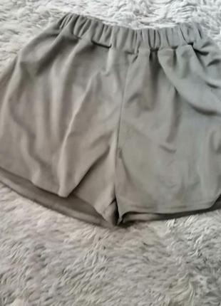 Плюшевые велюровые шортики шорты юбка цвет серый и черный универсальный4 фото