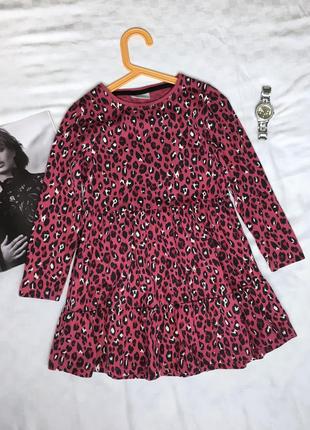 Платье для девочки бордовое лео next коттон