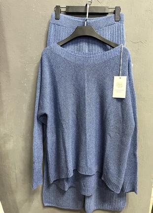 Кашеміровий костюм зі штанами палаццо cashmere blend італія
