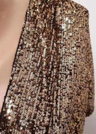 Блискуча  сукня-кімоно з золотими паєтками та запахом спереду f&f5 фото