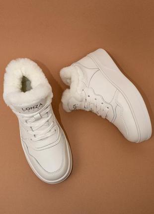 Утеплені жіночі кросівки черевики зимові білі 37-40 женские зимние кроссовки ботинки lonza4 фото
