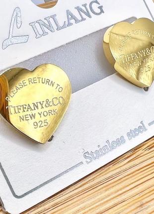 Серьги из медицинского золота stainless steel, xuping позолоченные